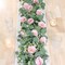 2 Pack 13Ft Artificial Eucalyptus Flower Garland with Pink Roses, Fake Rose Flower Greenery Garland Floral Vines for Wedding Home Party Table Runner Decor (2PCS, Pink)